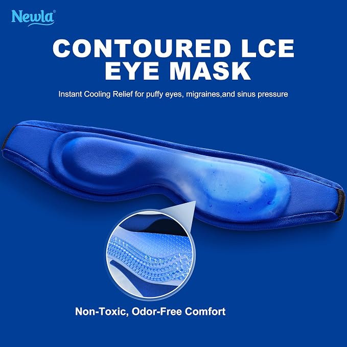 Contoured Ice Eye Mask for Puffy Eyes: Gel Cold Compress for Dark Circles - Image 4