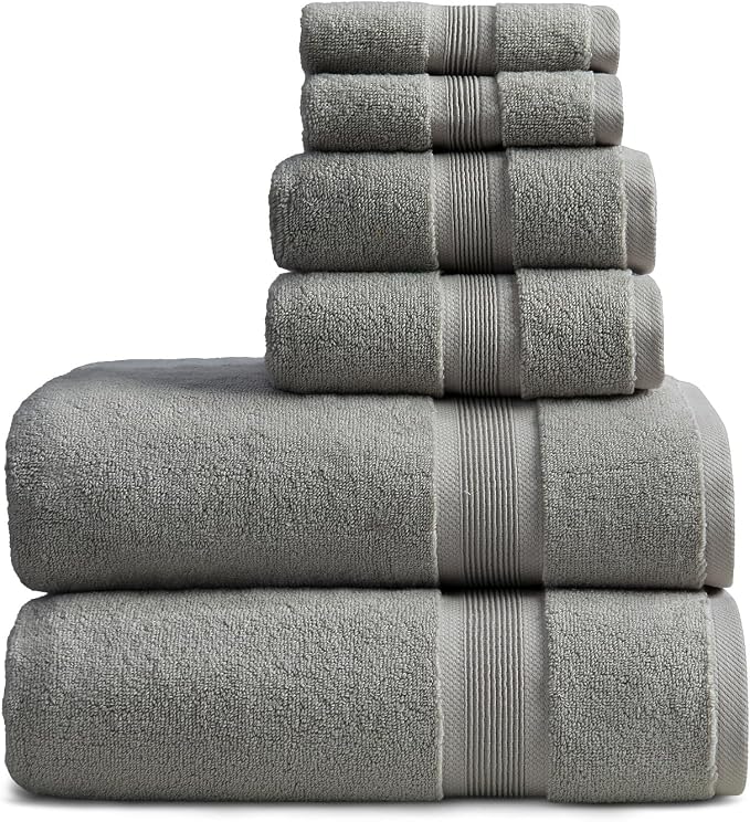 Springtree Home Luxury Bamboo Rayon Bath Towel Set 6 Piece Set | 35% Bamboo by SpringtreeHome