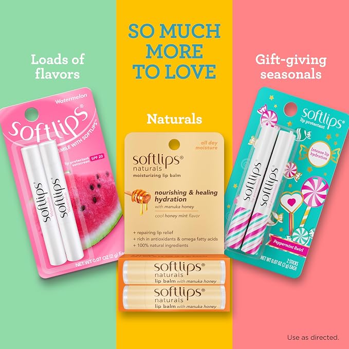 Softlips Daily Lip Moisturizer For Very Dry Lips, Tropical Flavored Lip Balms - Image 6