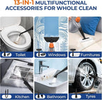 Steam Cleaner, Pressurized Handheld 13pcs Multi-Purpose Natural Deep Cleaning - Image 5