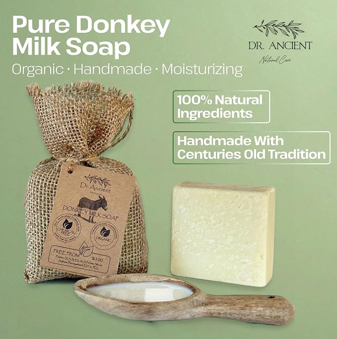 Dr.Ancient Donkey Milk Soap Bar Natural Moisturizing Milk Soap Ancient Inspired - Image 2