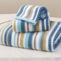Striped Towels Set, 1 Bath 28"x52", 1 Hand 16"x27", 1 Face 13"x13", Luxury Bath by VOOVAMOVAS