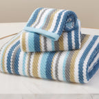 Striped Towels Set, 1 Bath 28"x52", 1 Hand 16"x27", 1 Face 13"x13", Luxury Bath by VOOVAMOVAS