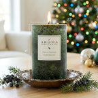 Aroma Naturals Holiday Juniper, Spruce and Basil Essential Oil Pillar Candle - Image 8