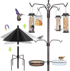 YINGYM 6-Hook Bird Feeding Station Kit, 94 Inch Heavy Duty Bird Feeder Stand by YINGYM