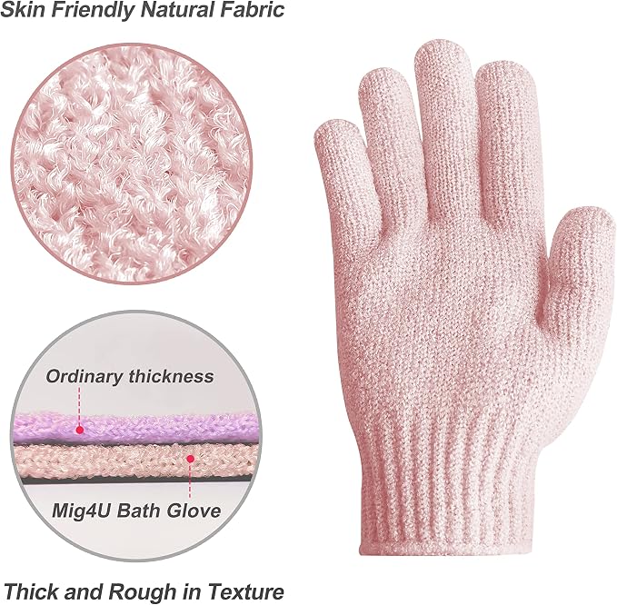 MIG4U Shower Exfoliating Scrub Gloves, Bathing Gloves Body Wash Dead Skin - Image 2