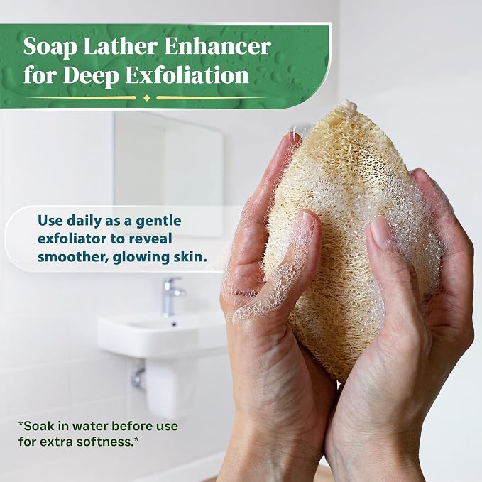 Natural Loofah Exfoliating Sponge - Image 4