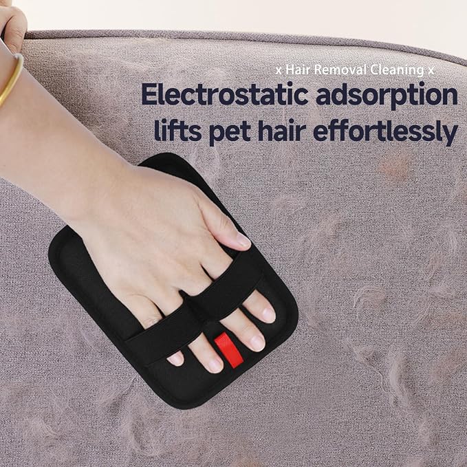 NVNAN 2-in-1 Pet Grooming Glove & Fabric Hair Remover - Image 2
