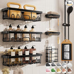 Veken Shower Caddy 6-Pack, Advanced Rustproof Design, No Drilling Adhesive by Veken