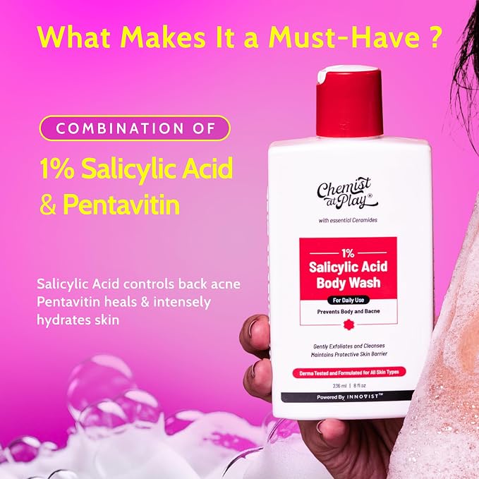 Chemist at Play 1% Salicylic Acid Body Wash | Paraben & SLS Free | Gentle - Image 3