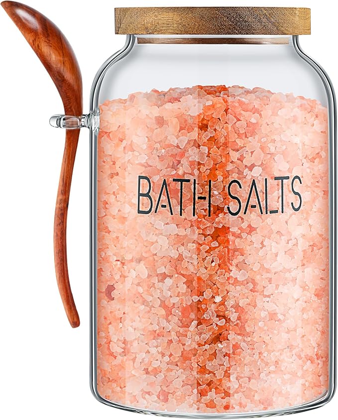 SiliFine 2 Pcs 94 oz Bath Salts Glass Jar by SiliFine