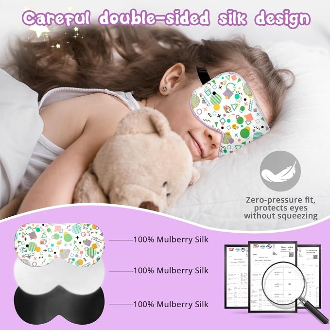 Kids Sleep Mask Eye Cover: 100% Real Natural Pure Silk Eye Mask - Image 2