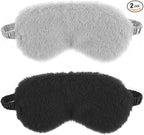WY LIGHTING LEVEL 2 Pcs Plush Eye Mask Soft Sleeping Blindfold Eye Cover by WY+LIGHTING+LEVEL