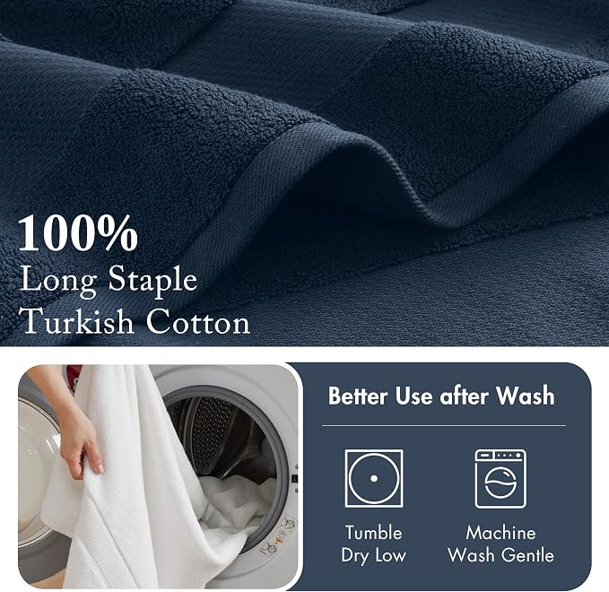 Madison Park Turkish 100% Cotton Towel Set, 600Gsm Luxury Premium Weight - Image 5