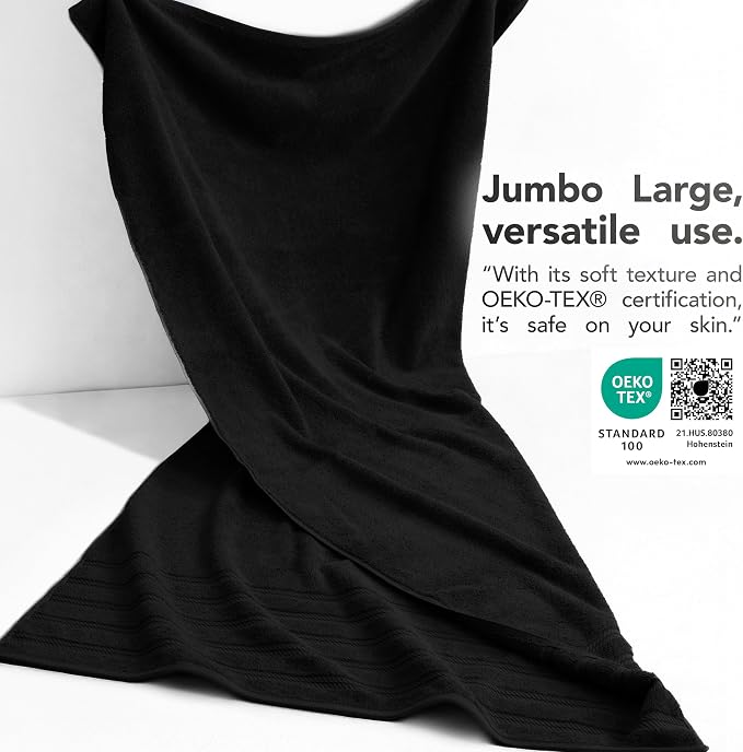 American Soft Linen 35x70 Jumbo Large Bath Towel, 600 GSM 100% Cotton Turkish - Image 3