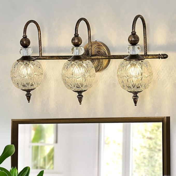 Piepooye Vintage Bathroom Light Fixtures Bronze Vanity Light - Image 5