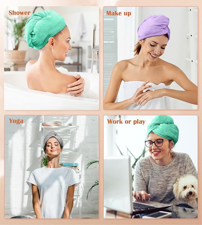 POPCHOSE Microfiber Hair Towel Wrap, Stocking Stuffers - Image 5