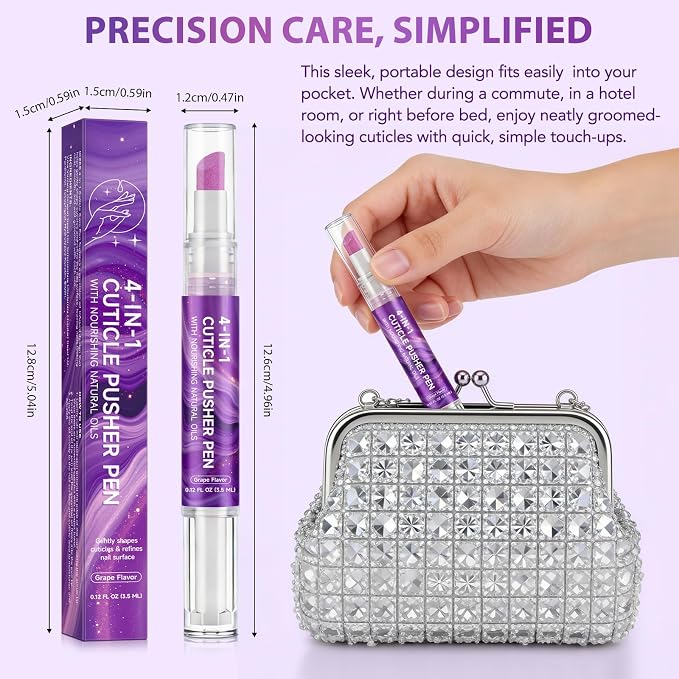 4-in-1 Cuticle Oil Pen for Nails, Nail Cuticle Polishing & Remover Tool - Image 8