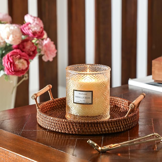 Vanilla Bean Candle, Large Decorative Glass Candle 19oz, Luxury Soy Wax Scented - Image 6