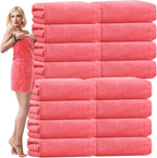 SmoothNovelty 16 Pack Microfiber Bath Towels Bulk 27'' x 60'' Oversized Beach by SmoothNovelty