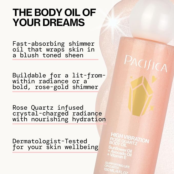 Pacifica Rose Quartz Body Oil – High Vibration Hydrating Body Oil - Image 6