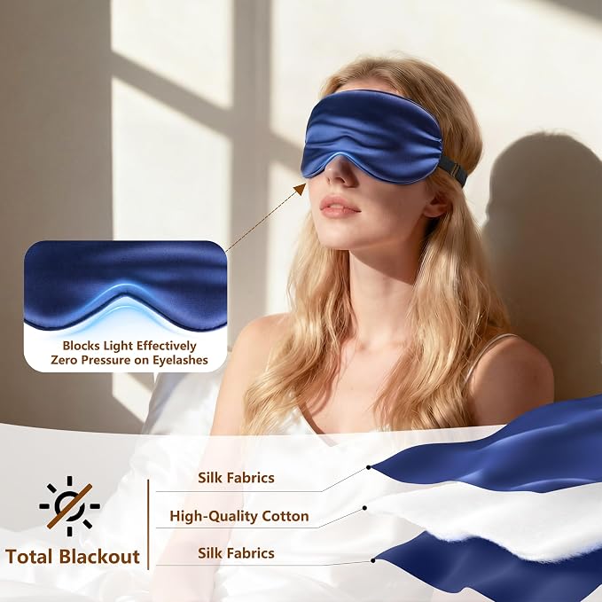 Sleep Mask Silk Eye Mask for Men Sleeping Mask, Adjustable Elastic Strap for - Image 3