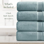 Springtree Home Luxury Bamboo Rayon Bath Towel Set of 4 | 35% Bamboo Rayon - Image 2