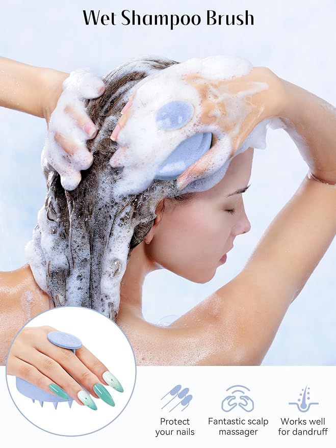 HEETA Scalp Massager Hair Growth, Soft Silicone Scalp Scrubber Shampoo Brush - Image 3