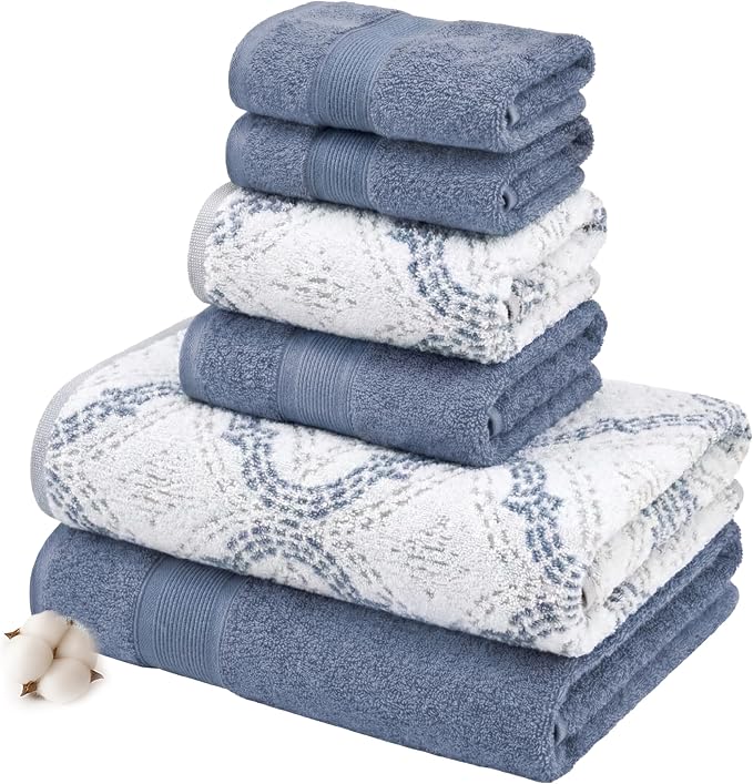 Modern Threads Capri 6-Piece Reversible Yarn Dyed Jacquard Towel Set by ModernThreads