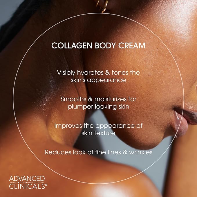 Advanced Clinicals Collagen Cream Body Lotion & Face Moisturizer W/Vitamin E | - Image 6