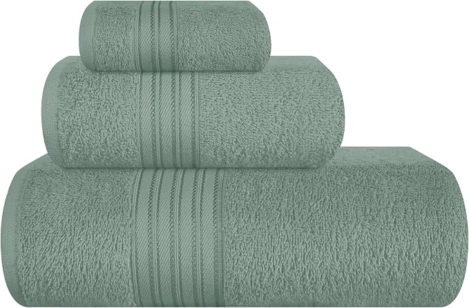 BOUTIQUO Ultra Soft 3 Pack Cotton Towel Set, Contains a Bath Towels 28x55 inch by BOUTIQUO