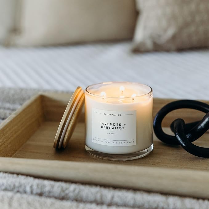 Lavender & Bergamot 3 Wick Scented Candle - Image 5