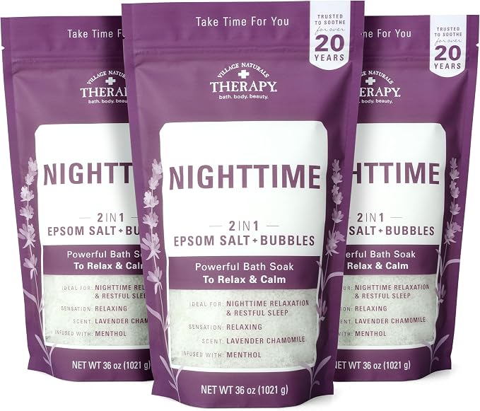 Village Naturals Therapy, Nighttime Foaming Epsom Soak, 36 Oz by VillageNaturalsTherapy