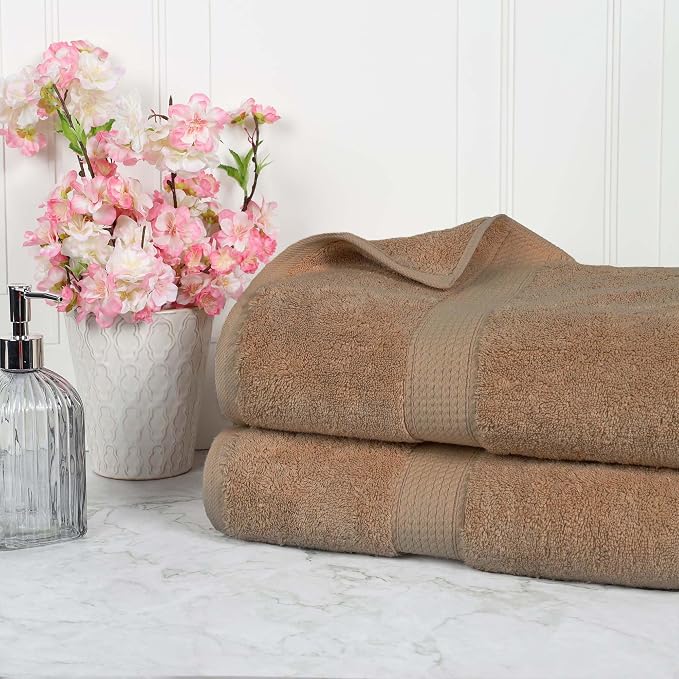 SUPERIOR Egyptian Cotton Pile Bath Sheet Set of 2, Ultra Soft Luxury Towels by SUPERIOR