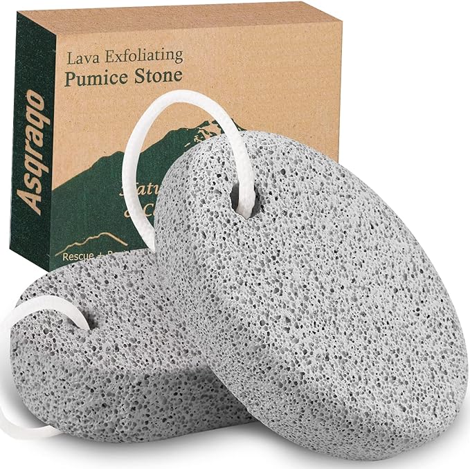 2PCS Natural Pumice Stone, Asqraqo Lava Pedicure Tools Hard Skin Callus Remover by Asqraqo
