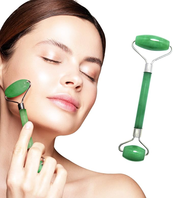 Rose Quartz Gua Sha and Jade Roller Set – Guasha Face Massage Tool Lymphatic - Image 3