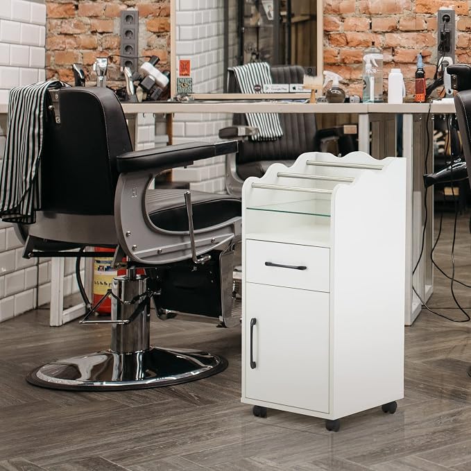 BarberPub Salon Cart with Storage Cabinet with Engineered Wood, Rolling Salon - Image 8