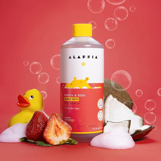 Alaffia Babies & Kids Bubble Bath, Coconut Strawberry 2-Pack – Gentle Tear-Free - Image 4