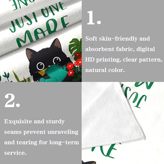 Accnicc 2 Pack Black Cat Bathroom Hand Towels Decorative Potted Plants Dish - Image 6