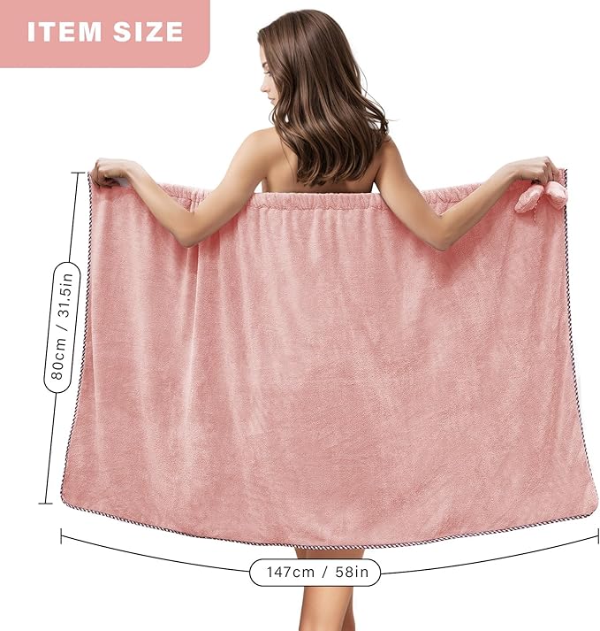 GOSCHE Towel Wrap for Women, Adjustable Shower Wrap Towel - Image 2