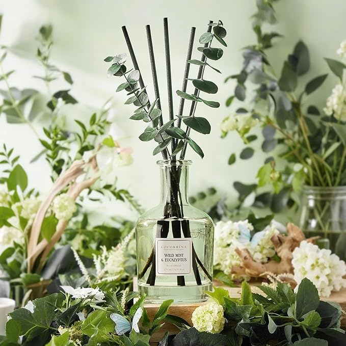 COCORRÍNA Wild Mint & Eucalyptus Reed Diffuser – 6.76 oz Essential Oil - Image 3