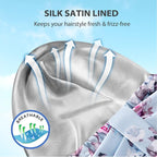 INNELO Luxury Shower Cap for Women Reusable Waterproof, Double Layered Shower - Image 4