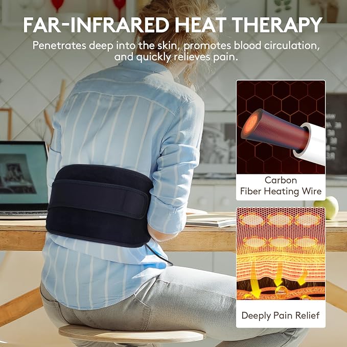 UTK Far Infrared Heating Pad for Back Pain Relief, Hot Enough, Gift for Women - Image 2