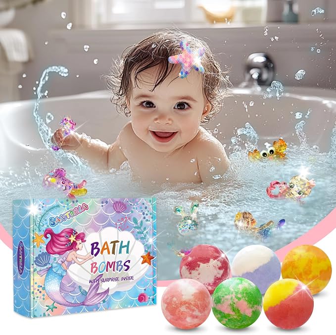 Bath Bombs for Kids with Surprise Inside, Shea & Coco Butter Dry Skin Moisturize - Image 2