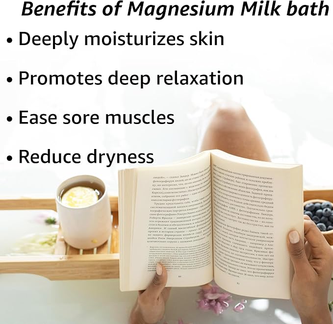 Creamy Magnesium Milk Bath Soak Powder Moisturize Soften Skin Coconut Vanilla - Image 2