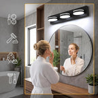 3-Light Bathroom Vanity Light Over Mirror, Matte Black LED Vanity Lighting - Image 2