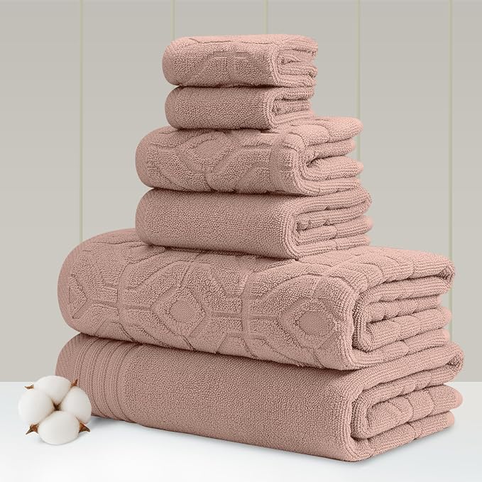 Modern Threads 6 Piece Cotton Bath Towel Set – Ultra Soft 550 GSM Towels – by ModernThreads