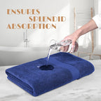 White Classic Wealuxe Navy Blue Bath Towels 24x50 Inch, Cotton Towel Set - Image 5