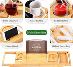 VaeFae Bamboo Bathtub Caddy Tray, Expandable Bath Tray - Image 4