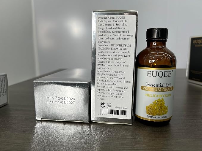 EUQEE Helichrysum Essential Oil 4 oz/118 ml Large Bottle Premium Helichrysum Oil - Image 8
